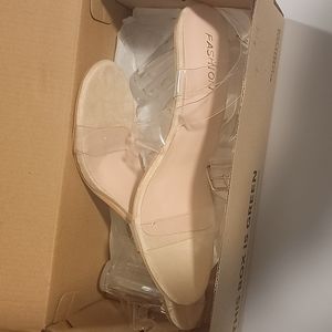 Clear strappy heels